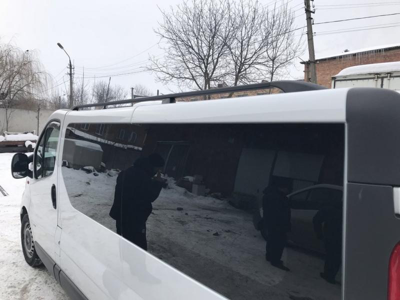 Купить Рейлинги черные Длинная, чугунные ножки для Renault Trafic 2001-2015 гг