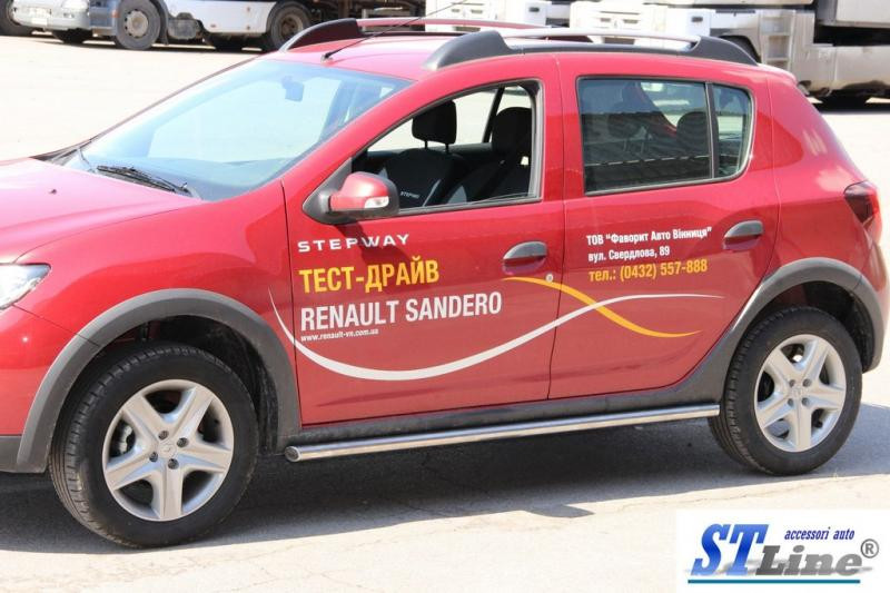 Купить Боковые трубы BB001 (2 шт, нерж) 60 мм для Renault Sandero 2013-2022 гг