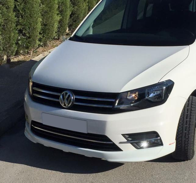 Купить Накладка на передний бампер (под покраску) для Volkswagen Caddy 2015-2020 гг