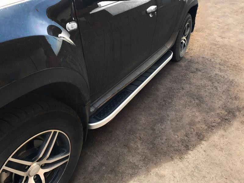 Купить Боковые пороги Tayga V2 (2 шт., алюминий) для Renault Duster 2008-2017 гг