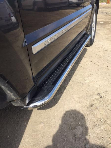 Купить Боковые пороги Maydos V2 (2 шт, нерж) для Jeep Grand Cherokee WK 2004-2010 гг