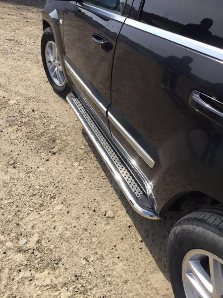 Купить Боковые пороги Maydos V2 (2 шт, нерж) для Jeep Grand Cherokee WK 2004-2010 гг