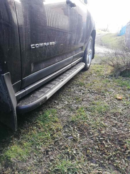 Купить Боковые пороги Duru (2 шт., алюминий) для Jeep Compass 2006-2016 гг