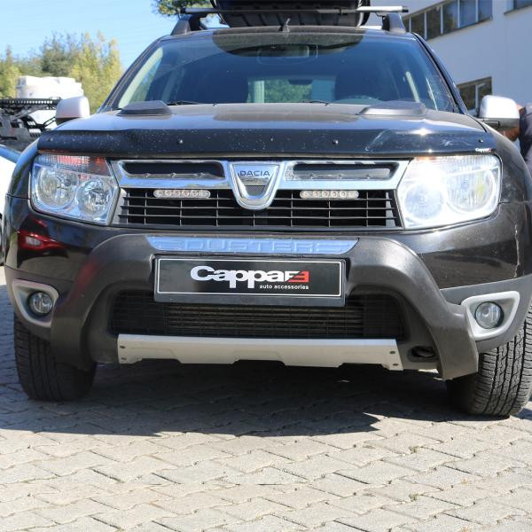 Купить Накладка на передний бампер (ABS, серая) для Renault Duster 2008-2017 гг