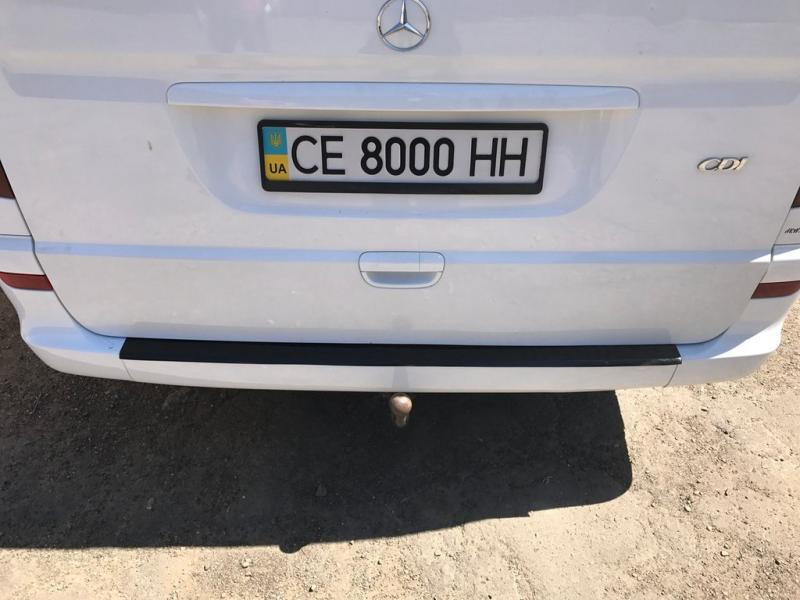Купить Накладка на задний бампер с загибом (DDU, пластик) Глянцевая для Mercedes Vito W639 2004-2014 гг