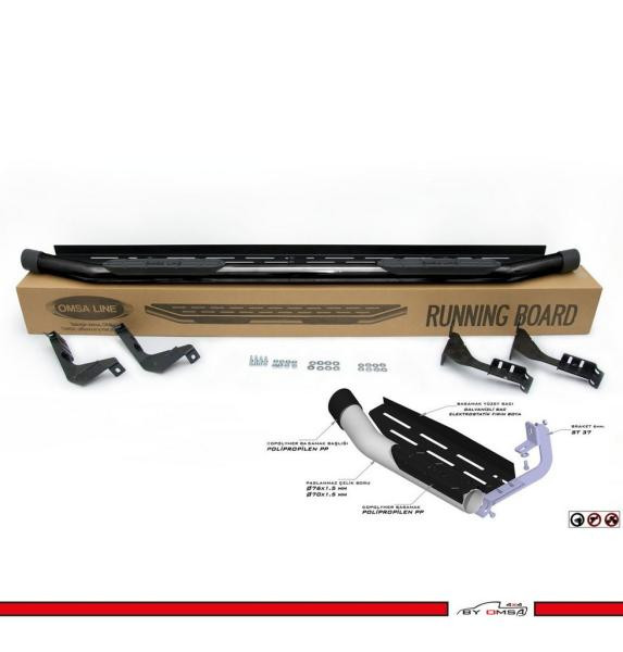 Купити Бокові пороги Almazon Black 76mm (2 шт., метал) для Mercedes X class