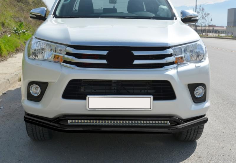 Купить Передний ус двойной Vegas (2015-2020, черный, 76мм) для Toyota Hilux 2015- гг