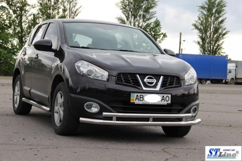 Купити Передній подвійний вус ST016 (нерж) 70/42 мм для Nissan Qashqai 2010-2014рр