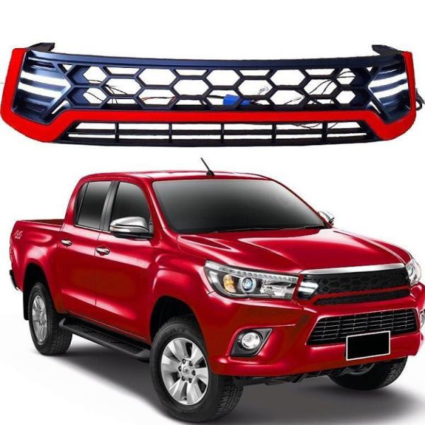 Купить Передняя решетка с LED Белая для Toyota Hilux 2015- гг