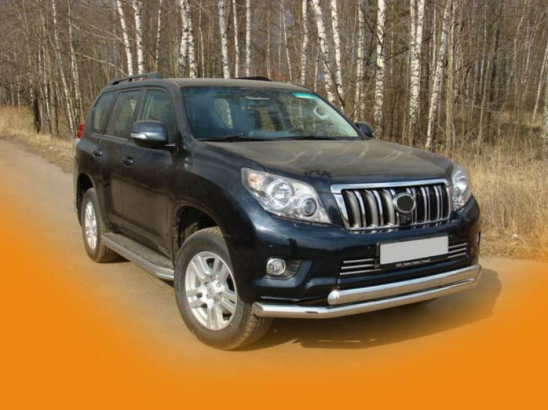 Купити Передній захист ST014 (нерж) 70/42 мм для Toyota Land Cruiser Prado 150