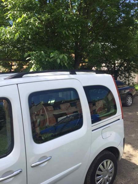 Купить Рейлинги черные Макси база, Чугунные ножки для Renault Kangoo 2008-2020 гг