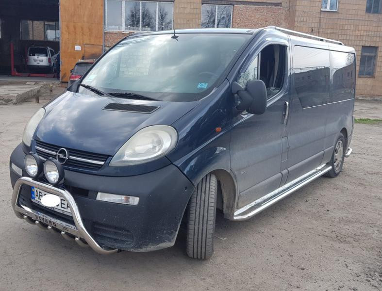 Купити Кенгурятник WT003-4 (нерж.) З написом для Opel Vivaro 2001-2015 рр