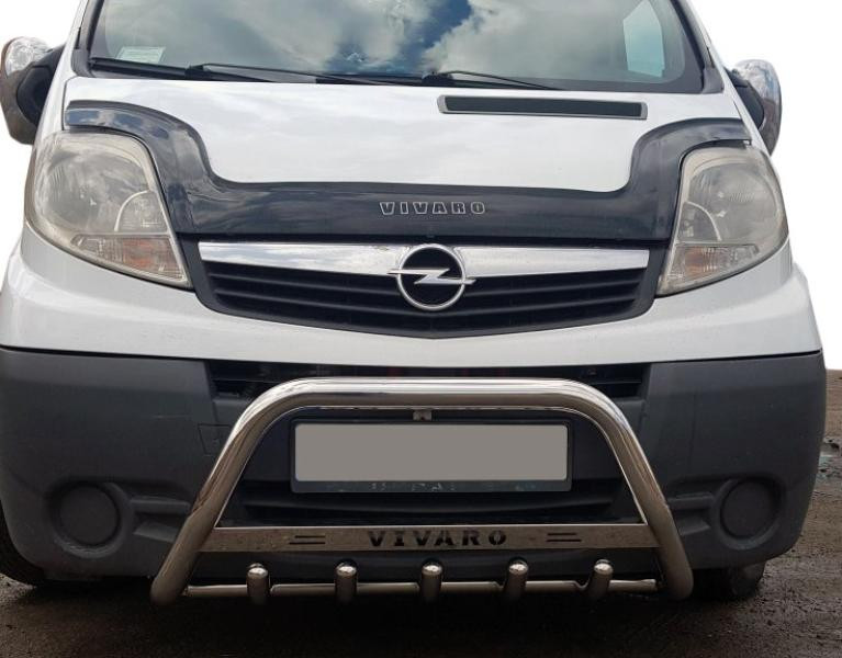 Купити Кенгурятник WT003-4 (нерж.) З написом для Opel Vivaro 2001-2015 рр