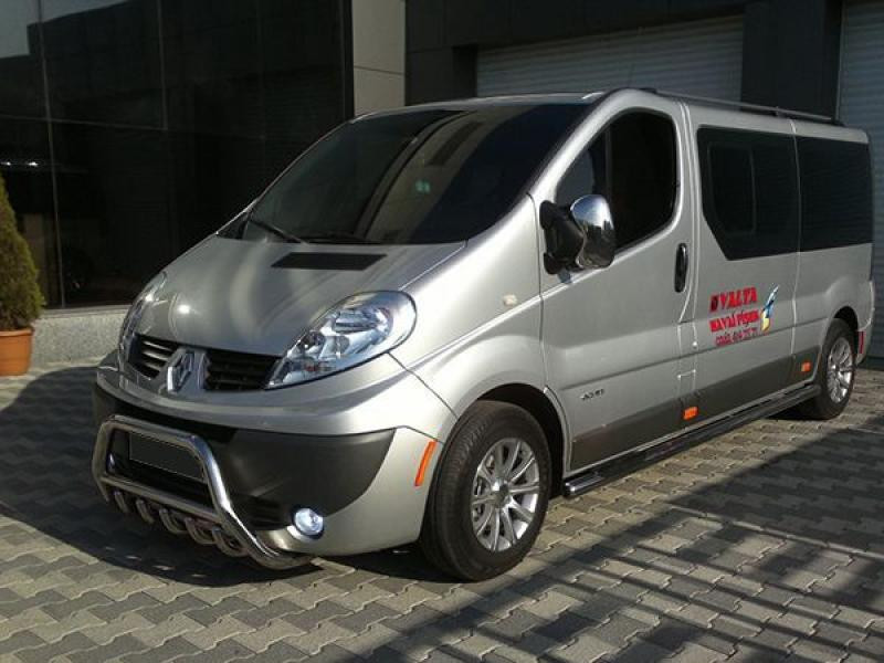 Купити Кенгурятник WT003-4 (нерж.) З написом для Renault Trafic 2001-2015 рр