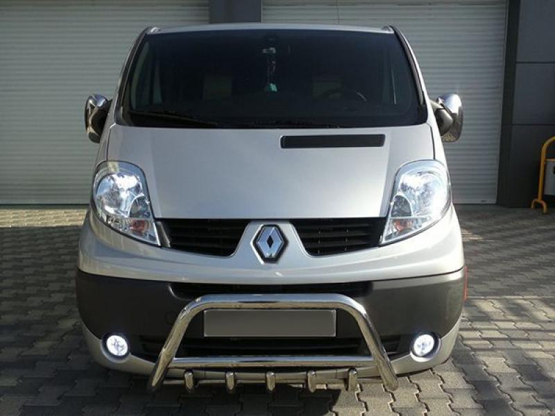 Купити Кенгурятник WT003-4 (нерж.) З написом для Renault Trafic 2001-2015 рр