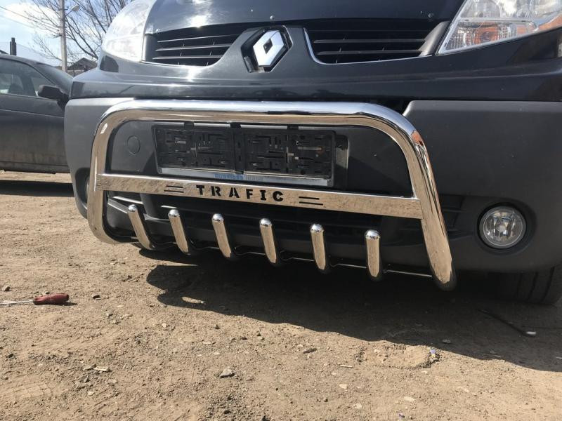 Купити Кенгурятник WT003-4 (нерж.) З написом для Renault Trafic 2001-2015 рр