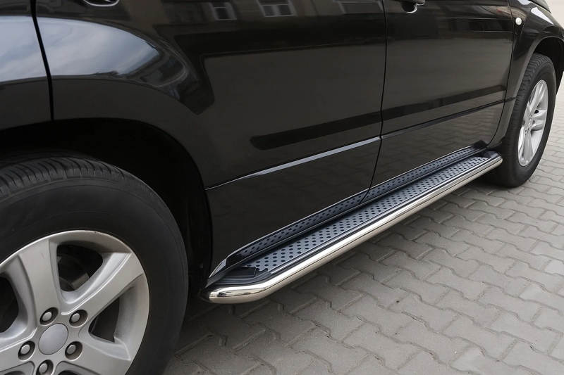 Купить Боковые пороги Maydos V2 (2 шт., алюминий -2025 нерж) для Suzuki Grand Vitara 2005-2017 гг