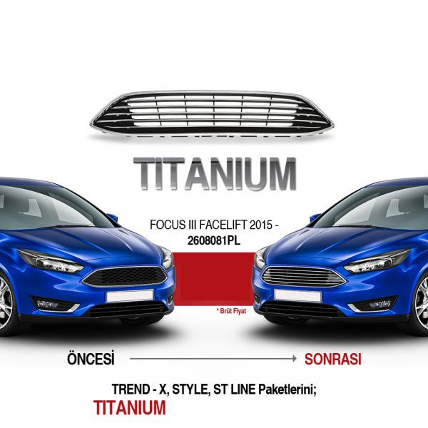 Купити Передня решітка (Titanium) для Ford Focus III 2011-2017 рр