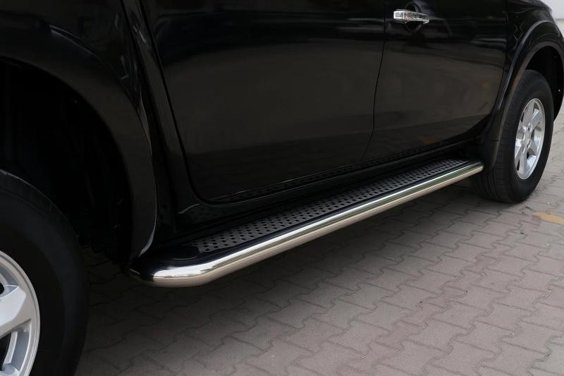 Купити Бокові пороги Maydos V2 (2 шт., алюміній -2025 нерж) для Fiat Fullback 2016- рр