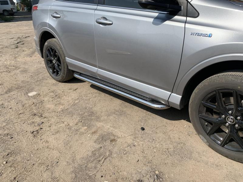 Купить Боковые пороги Maydos V2 (2 шт., алюминий -2025 нерж) для Toyota Rav 4 2006-2013 гг