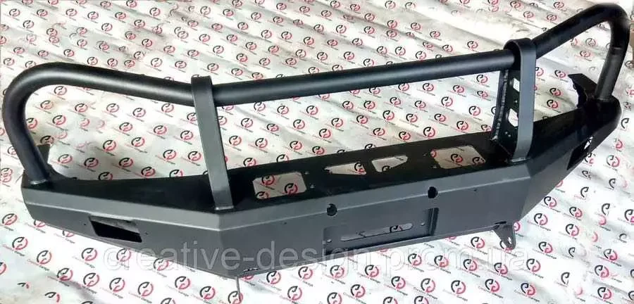 Купити Передній силовий бампер CreativeGarage для Chevrolet Niva ВАЗ 2123 з кенгурятником (дугами)