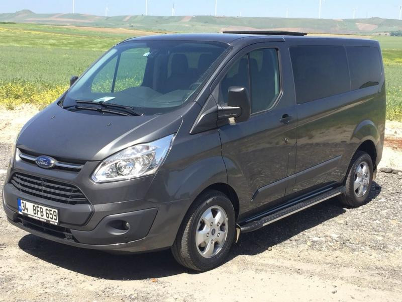 Купить Боковые пороги Bosphorus Grey (2 шт., алюминий) Короткая база для Ford Custom 2013-2022 гг