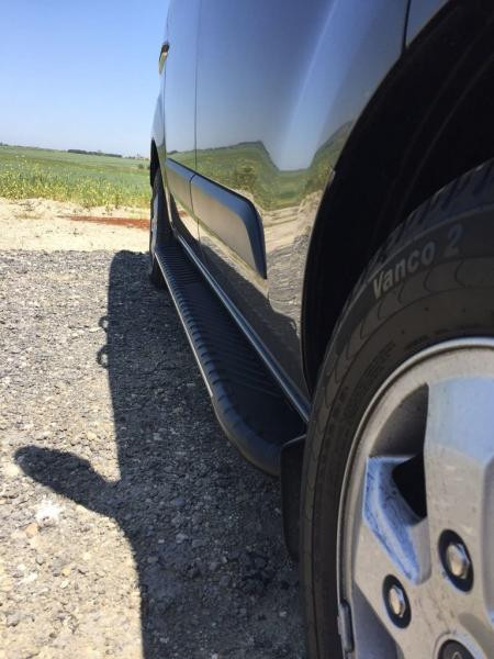 Купити Бокові пороги Bosphorus Grey (2 шт., алюміній) Довга база для Ford Custom 2013-2022 рр