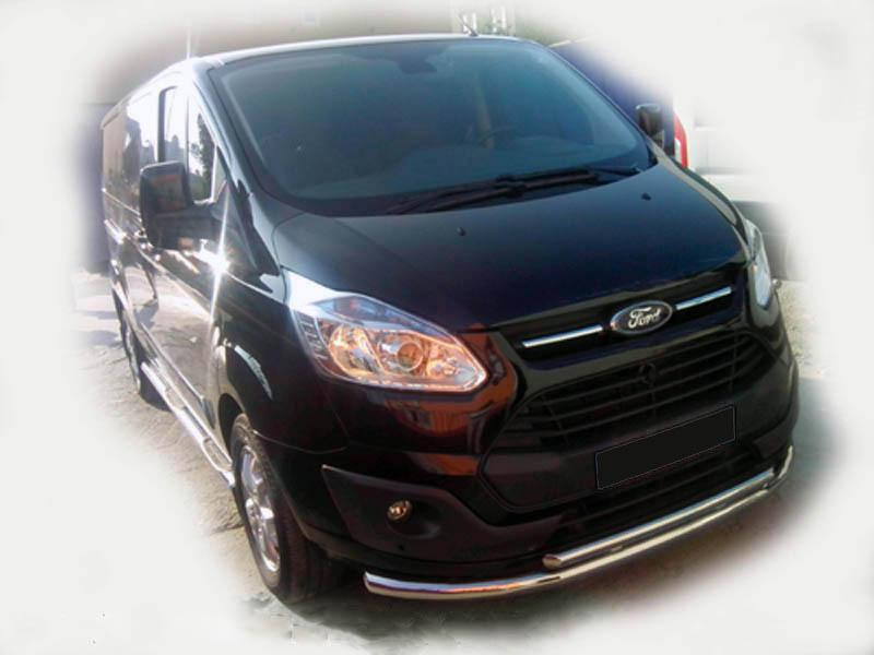 Купить Передняя защита ST014 (нерж.) 60/42 мм для Ford Custom 2013-2022 гг