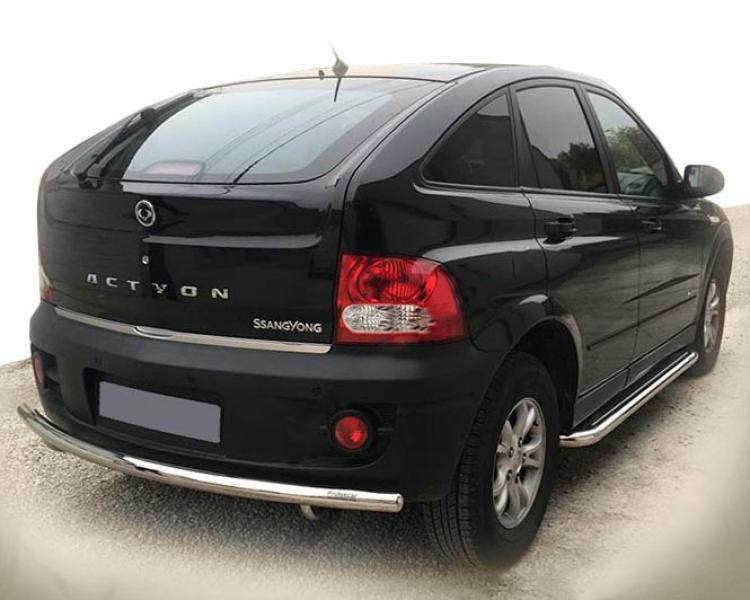 Купить Задняя защита AK002 (нерж) для SsangYong Action 2006- гг