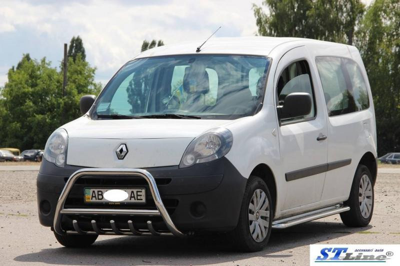 Купить Кенгурятник WT003/004 (нерж.) с надписью, 60 мм для Renault Kangoo 2008-2020 гг