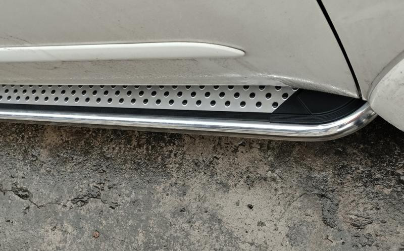 Купить Боковые пороги Maydos V2 (2 шт., алюминий -2025 нерж) для Mitsubishi Pajero Sport 2008-2015 гг