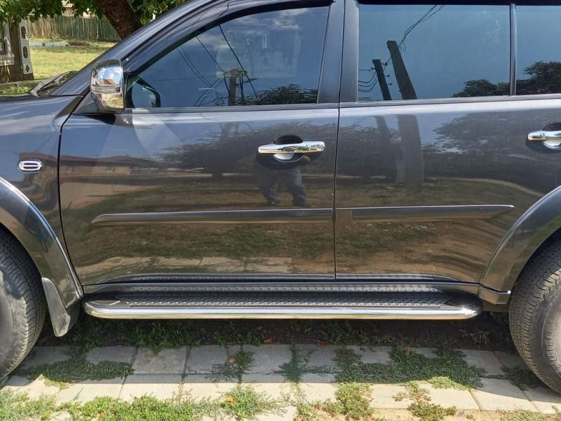 Купить Боковые пороги Maydos V2 (2 шт., алюминий -2025 нерж) для Mitsubishi Pajero Sport 2008-2015 гг