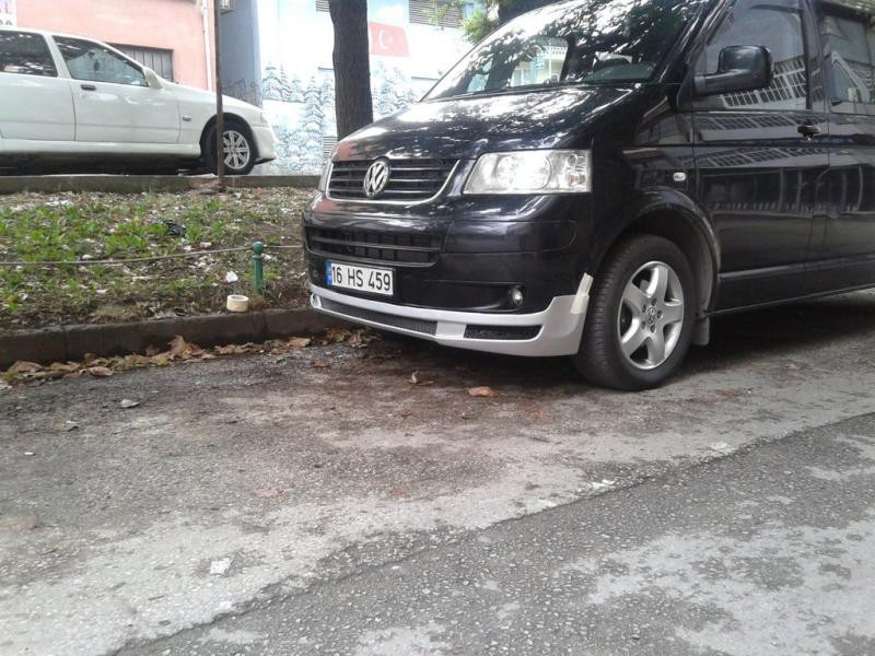 Купить Передняя нижняя юбка ABT с усами (под покраску) для Volkswagen T5 Transporter 2003-2010 гг