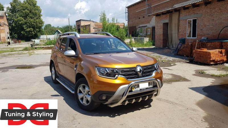 Купить Кенгурятник без надписи WT003 (нерж.) для Renault Duster 2018-2024 гг