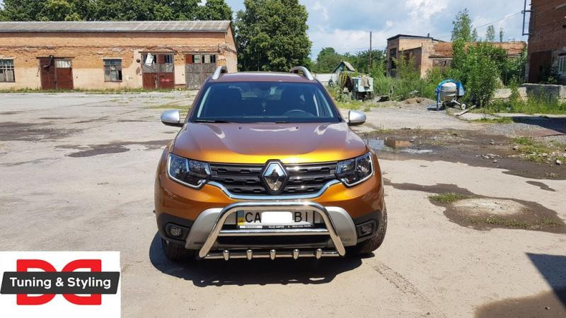 Купить Кенгурятник без надписи WT003 (нерж.) для Renault Duster 2018-2024 гг