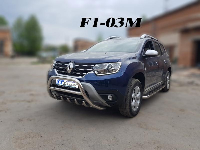 Купить Кенгурятник без надписи WT003 (нерж.) для Renault Duster 2018-2024 гг