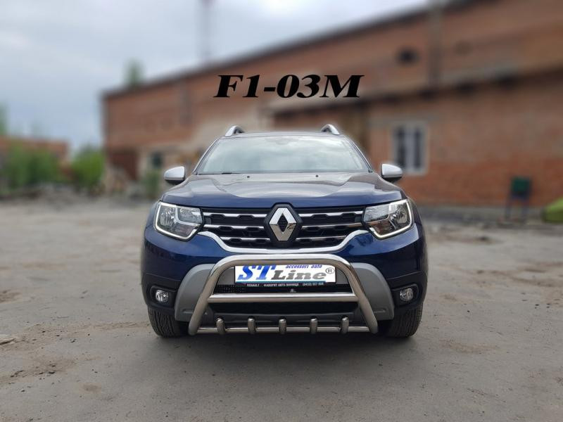 Купить Кенгурятник без надписи WT003 (нерж.) для Renault Duster 2018-2024 гг