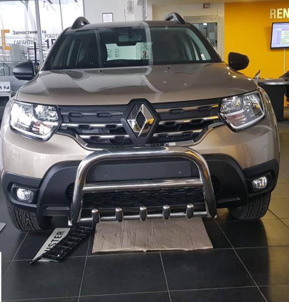 Купить Кенгурятник без надписи WT003 (нерж.) для Renault Duster 2018-2024 гг