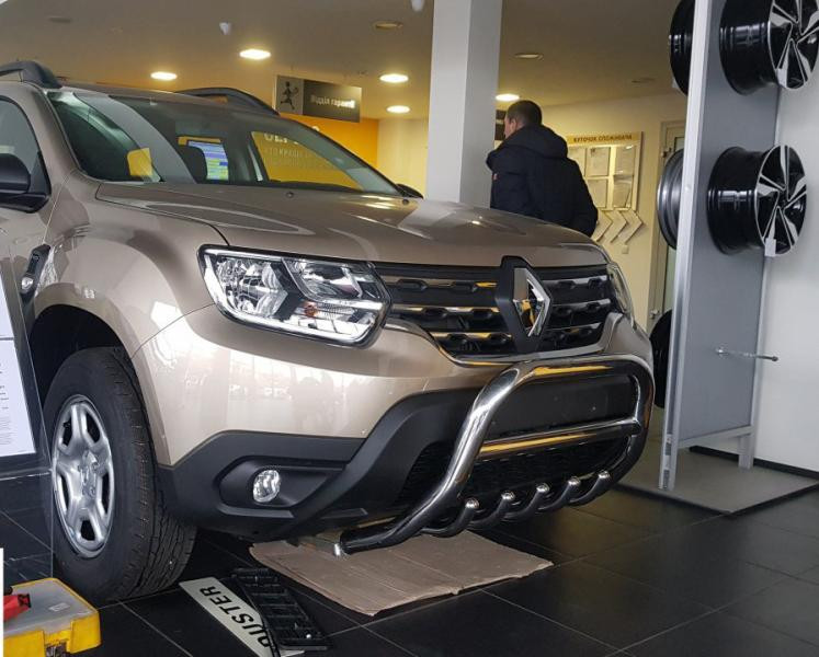 Купить Кенгурятник без надписи WT003 (нерж.) для Renault Duster 2018-2024 гг