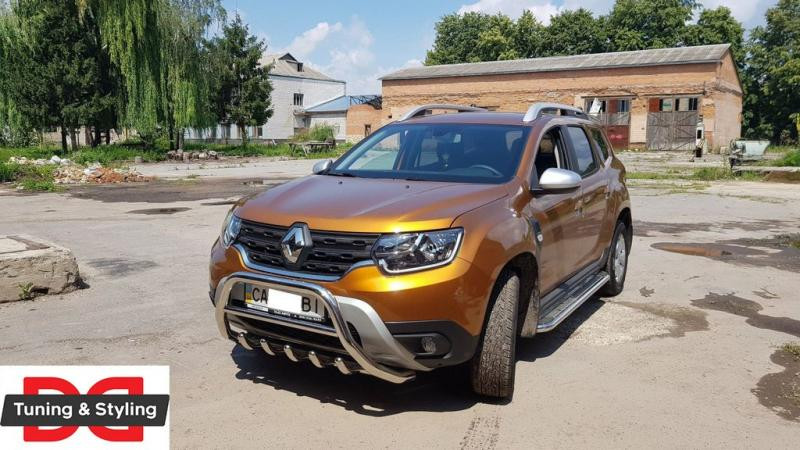 Купить Кенгурятник без надписи WT003 (нерж.) для Renault Duster 2018-2024 гг