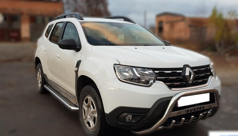 Купить Кенгурятник с надписью WT004 (нерж.) для Renault Duster 2018-2024 гг