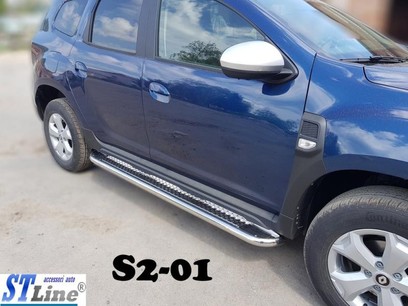 Купить Боковые пороги Premium (2 шт., нерж.) Ø60 для Renault Duster 2018-2024 гг