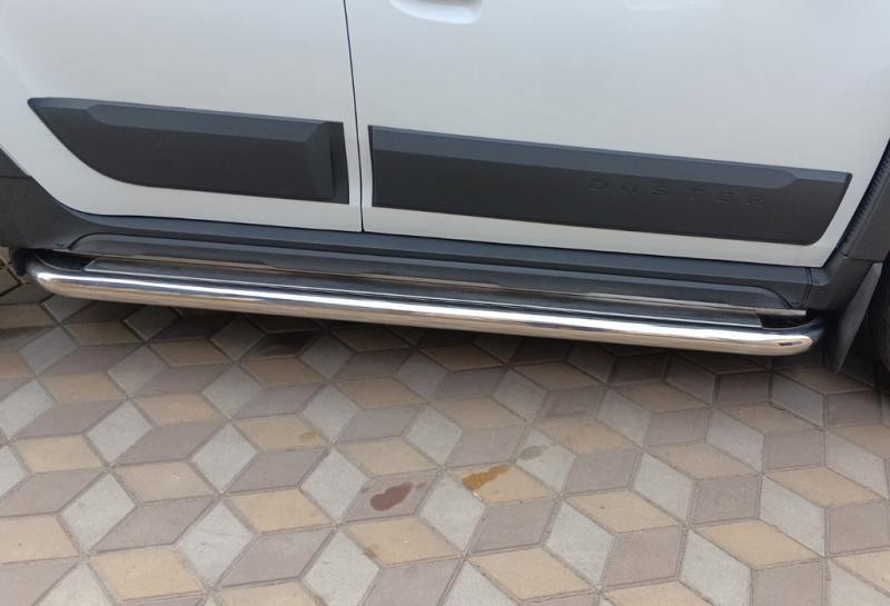 Купить Боковые пороги Premium (2 шт., нерж.) Ø60 для Renault Duster 2018-2024 гг