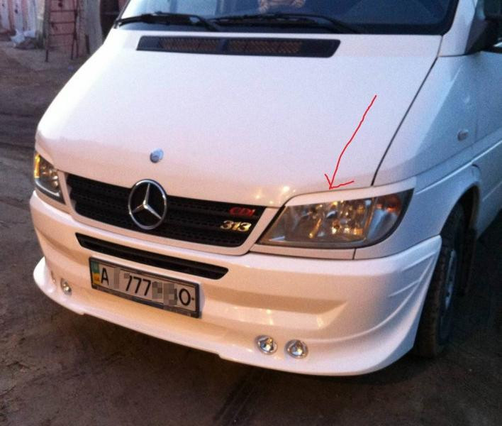 Купити Війки (ABS, чорні) Чорний мат для Mercedes Sprinter W901/902/903/904/905 1995-2006 рр