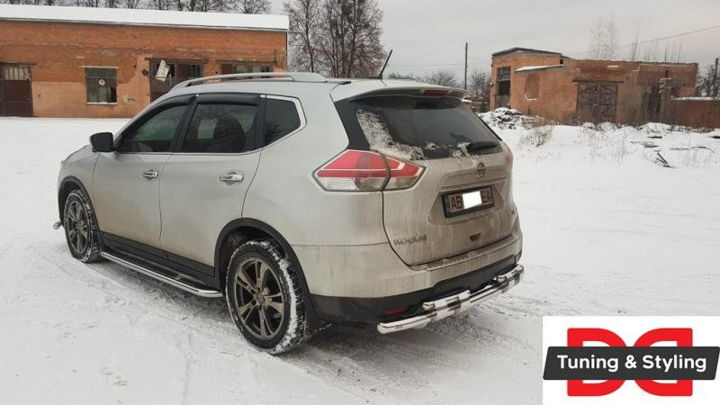 Купить Боковые пороги Premium (2 шт., нерж.) Ø60 для Nissan X-trail T32/Rogue 2014-2021 гг