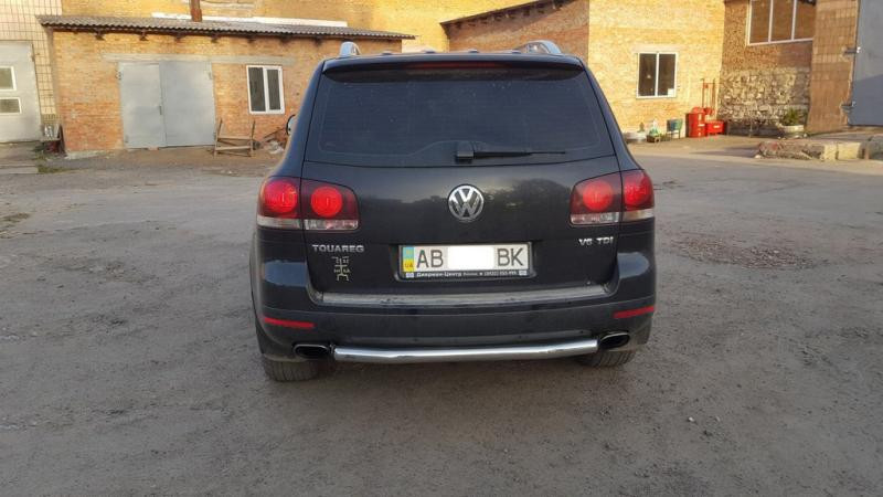 Купить Задняя защита AK002 (2 шт., нерж) для Volkswagen Touareg 2002-2010 гг