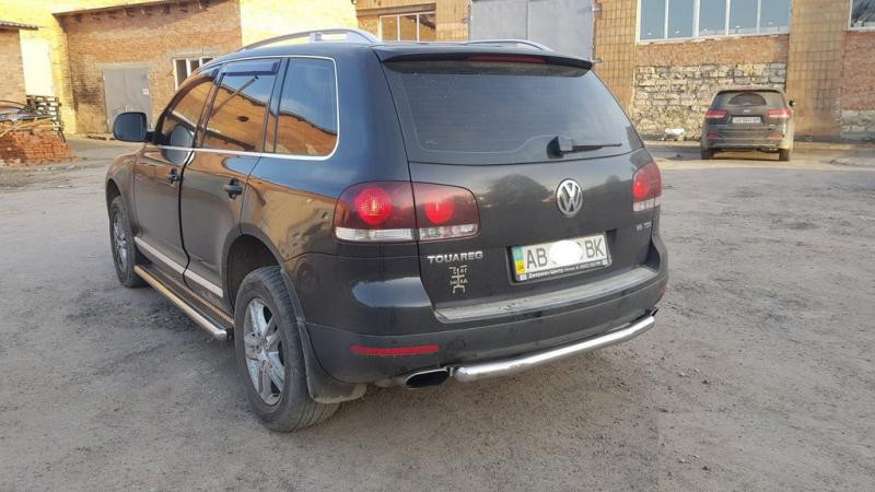 Купить Задняя защита AK002 (2 шт., нерж) для Volkswagen Touareg 2002-2010 гг