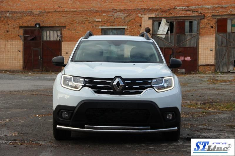 Купить Передняя защита F3-10 (нерж.) для Renault Duster 2018-2024 гг