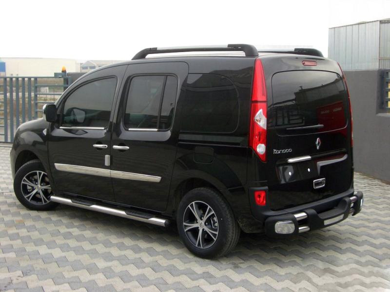 Купити Бічні труби BB002 (2 шт., нерж.) 70 мм, коротка база для Renault Kangoo 2008-2020 рр