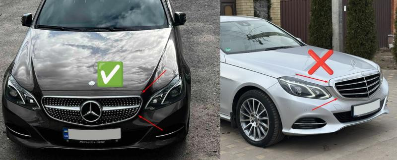 Купити Передня решітка Diamond Black (для Avantgarde і AMG-Line, 2013-2016) для Mercedes E-сlass W212 рр